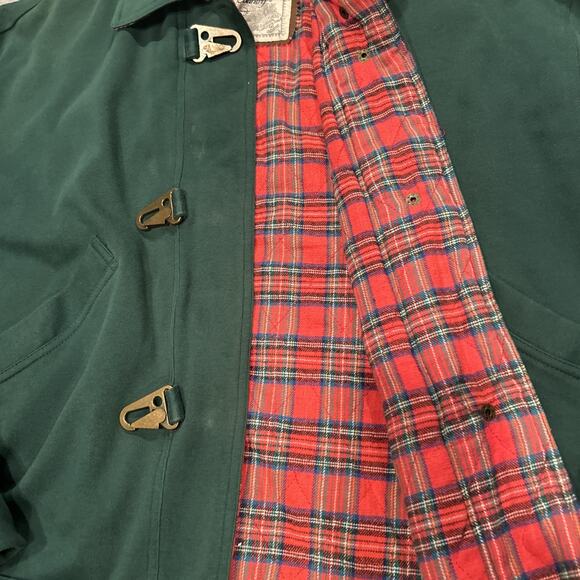 VTG 80s Express French Country Green Jacket Plaid Accent Latch Hook Small - Picture 2 of 11